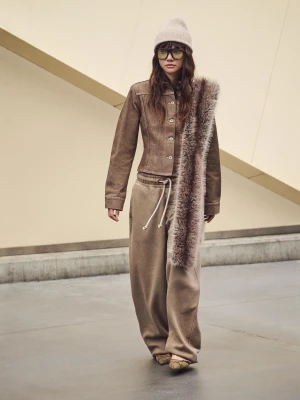 Bershka Kurtka Jeansowa Kobieta Brązowy