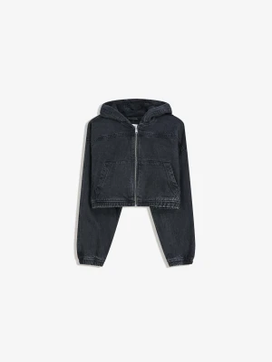 Bershka Kurtka Jeansowa Na Zamek Kobieta Czarny