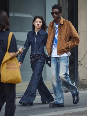 Bershka Kurtka Jeansowa Z Zamkiem Kobieta Granatowy