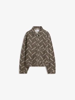 Bershka Kurtka Jeansowa Żakardowa Mężczyzna Brązowy