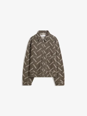 Bershka Kurtka Jeansowa Żakardowa Mężczyzna Brązowy