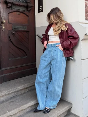 Bershka Kurtka Oversize Ze Sztucznej Skóry Kobieta Bordowy