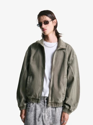 Bershka Kurtka Z Efektem Sprania Mężczyzna Czarny