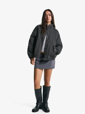 Bershka Kurtka Z Efektem Sprania Kobieta Ciemnoszary