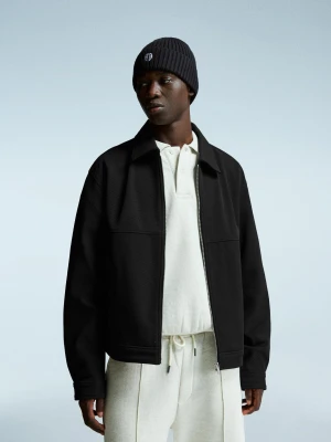 Bershka Kurtka Strukturalna Mężczyzna Czarny