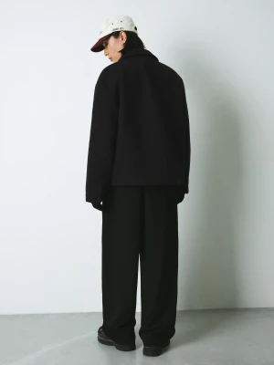 Bershka Kurtka Z Flauszu Mężczyzna Czarny