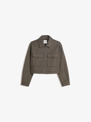 Bershka Kurtka Z Flauszu Soft Kobieta Brązowy