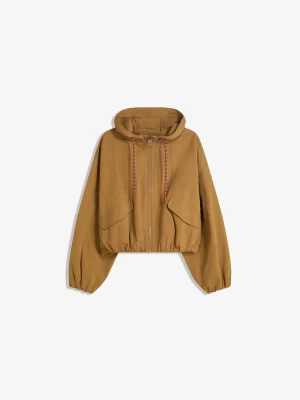 Bershka Kurtka Z Kapturem Kobieta Wielbłądzi