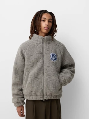 Zdjęcie produktu Bershka Kurtka Ze Sztucznego Baranka Nhl Mężczyzna Szary