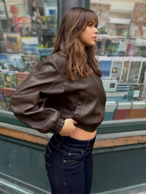 Bershka Kurtka Ze Sztucznej Skóry Kobieta Brązowy