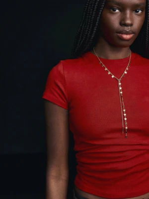 Bershka Lariat Z Motywem Gwiazdek Kobieta Złoty