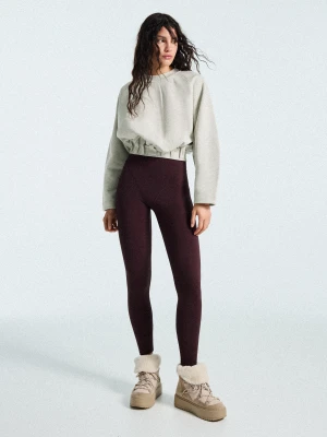 Bershka Legginsy, Tkanina Techniczna, Oddychające I Szybkoschnące Kobieta Fioletowy