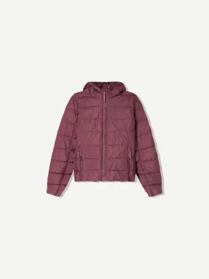 Bershka Lekka Kurtka Pikowana Kobieta Bordowy