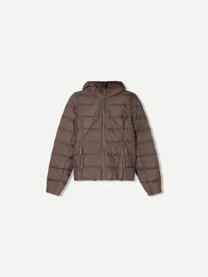 Bershka Lekka Kurtka Pikowana Kobieta Brązowy