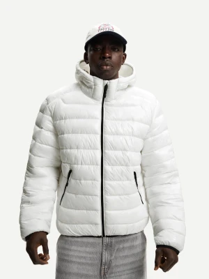 Bershka Lekka Kurtka Pikowana Mężczyzna Biały