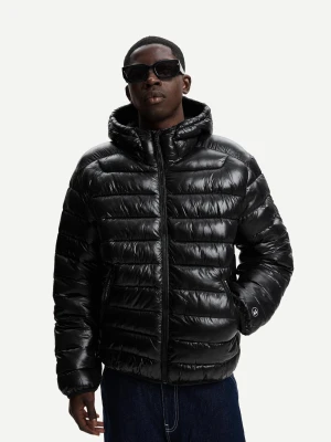 Bershka Lekka Kurtka Puchowa Mężczyzna Czarny