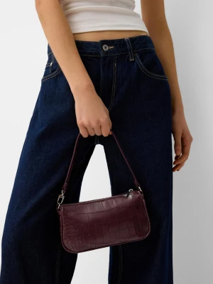 Bershka Mała Torebka Ze Sztucznej Skóry Kobieta Bordowy