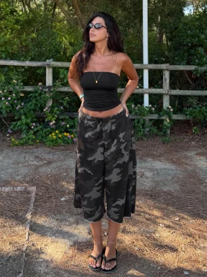 Bershka Marszczony Top Bandeau Kobieta Czarny