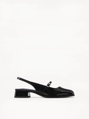 Bershka Mary Jane Na Klockowym Obcasie Bez Pięty Kobieta Czarny