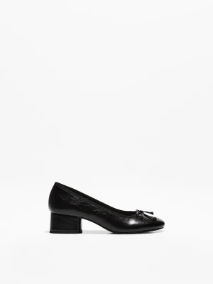 Bershka Mary Jane Na Obcasie Kobieta Czarny