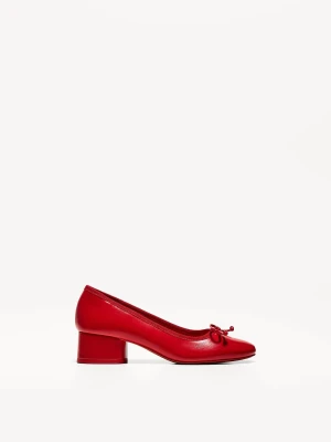 Bershka Mary Jane Na Obcasie Kobieta Czerwony