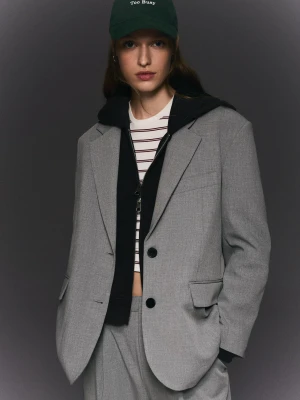 Zdjęcie produktu Bershka Marynarka Oversize Kobieta Szary