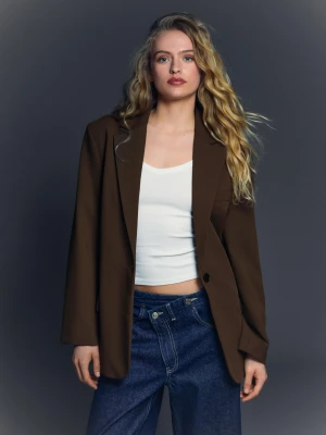 Bershka Marynarka Z Klamrą Z Tyłu Kobieta Brązowy