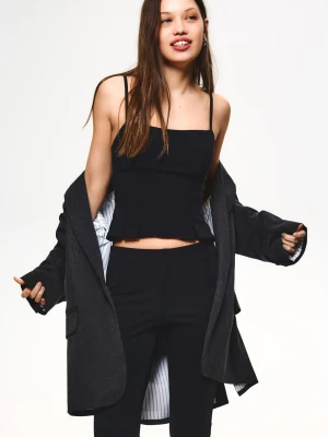 Bershka Melanżowa Marynarka Oversize Kobieta Ciemnoszary