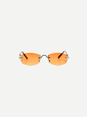Bershka Metaliczne Okulary Przeciwsłoneczne Mężczyzna Pomarańczowy