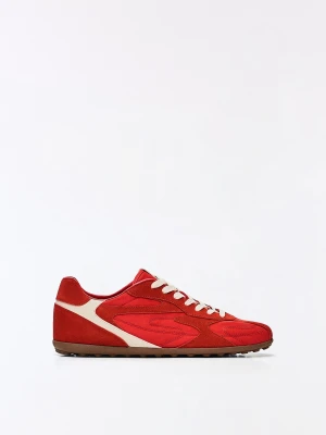 Bershka Buty Sportowe Retro Na Cienkiej Podeszwie Mężczyzna Czerwony