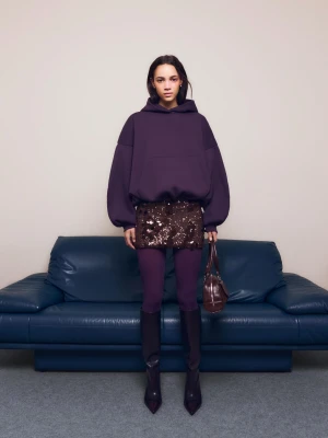 Bershka Mini Spódnica Cekinowa Kobieta Brązowy