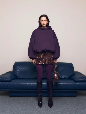 Bershka Mini Spódnica Cekinowa Kobieta Brązowy