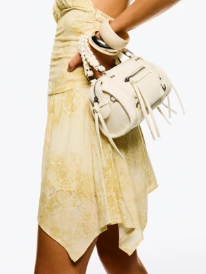 Bershka Mini Torba Bowling Kobieta Kremowy