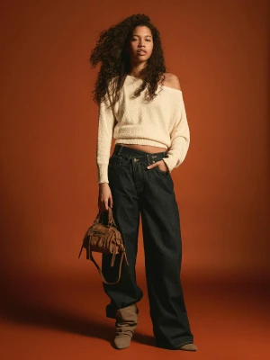 Bershka Mini Torba Typu Bowling Kobieta Wielbłądzi