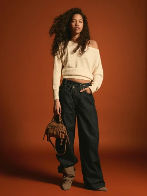 Bershka Mini Torba Typu Bowling Kobieta Wielbłądzi