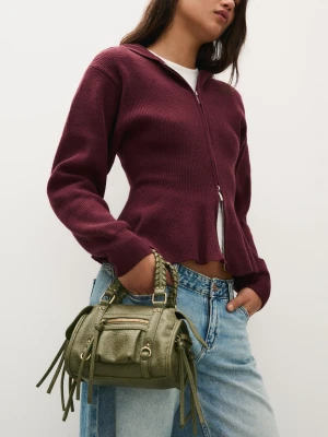 Bershka Mini Torebka Bowling Kobieta Khaki