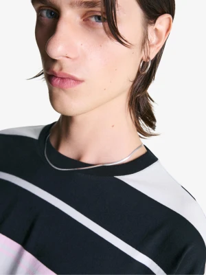 Bershka Naszyjnik Łańcuch Stalowy Mężczyzna Srebrny