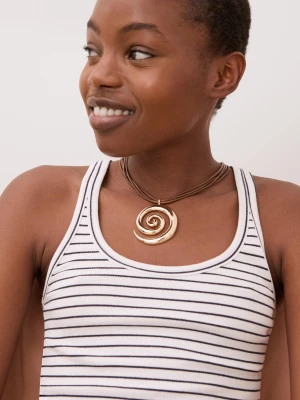 Bershka Naszyjnik Spiralny Kobieta Złoty