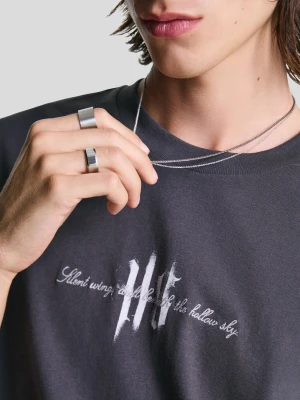 Bershka Naszyjnik Z Podwójnym Stalowym Łańcuchem Mężczyzna Srebrny