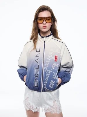 Bershka Nylonowa Kurtka Anglia Fifa World Cup™ Kobieta Wyblakły Niebieski