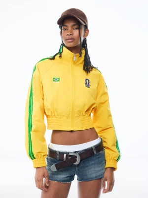 Bershka Nylonowa Kurtka Brazylia Fifa World Cup™ Kobieta Żółty