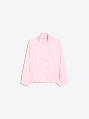 Bershka Nylonowa Kurtka Z Guzikami Z Pętelkami Kobieta Różowy