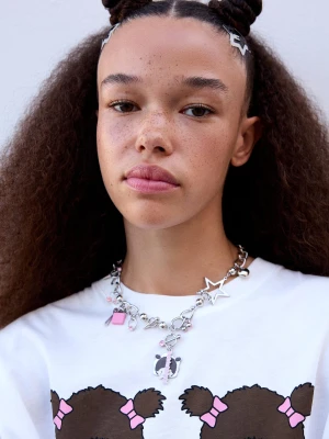 Bershka Obroża Monchhichi Kobieta Srebrny