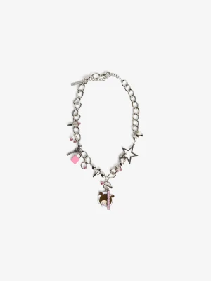 Bershka Obroża Monchhichi Kobieta Srebrny