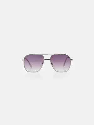 Bershka Okulary Aviator Kobieta Czarny