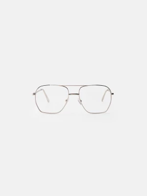 Bershka Okulary Aviator Kobieta Srebrny