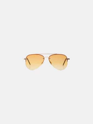 Bershka Okulary Aviator Mężczyzna Pomarańczowy