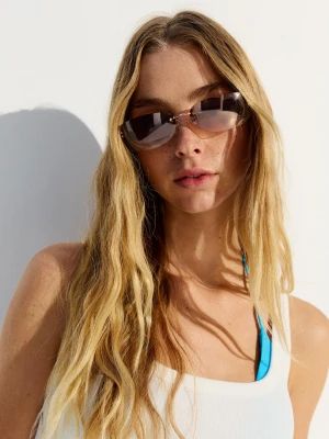 Bershka Okulary Przeciwsłoneczne Bez Oprawek Kobieta Brązowy