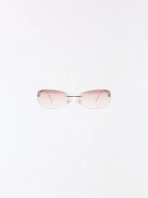 Bershka Okulary Przeciwsłoneczne Bez Oprawki Kobieta Różowy