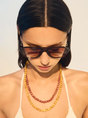 Bershka Okulary Przeciwsłoneczne W Stylu Retro Kobieta Brązowy